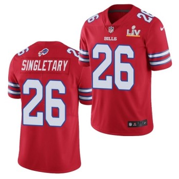 Men's Buffalo Bills #26 Devin Singletary Red 2021 Super Bowl LV Stitched NFL Jersey Men's Buffalo Bills #26 Devin Singletary Red 2021 Super Bowl LV Stitched NFL Jersey