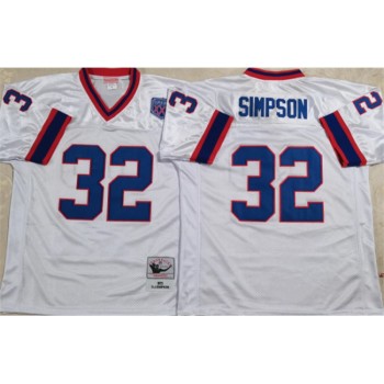 Men's Buffalo Bills #32 SIMPSON White Stitched Jersey Men's Buffalo Bills #32 SIMPSON White Stitched Jersey