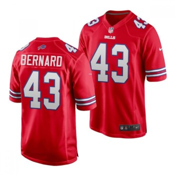 Men's Buffalo Bills #43 Terrel Bernard Red Stitched Jersey Men's Buffalo Bills #43 Terrel Bernard Red Stitched Jersey