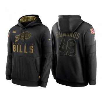 Men's Buffalo Bills #49 Tremaine Edmunds 2020 Black Salute to Service Sideline Performance Pullover Hoodie Men's Buffalo Bills #49 Tremaine Edmunds 2020 Black Salute to Service Sideline Performance Pullover Hoodie