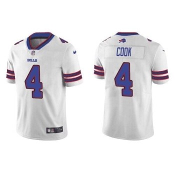 Men's Buffalo Bills #4 James Cook White Vapor Untouchable Limited Stitched Jersey Men's Buffalo Bills #4 James Cook White Vapor Untouchable Limited Stitched Jersey