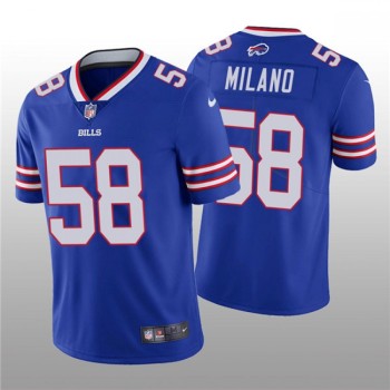 Men's Buffalo Bills #58 Matt Milano 2022 Royal Vapor Untouchable Limited Stitched Jersey Men's Buffalo Bills #58 Matt Milano 2022 Royal Vapor Untouchable Limited Stitched Jersey
