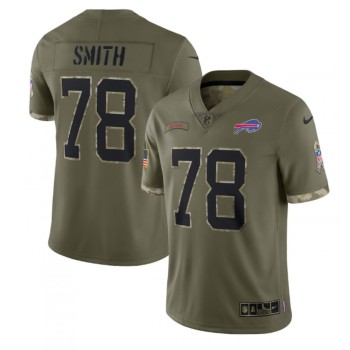 Men's Buffalo Bills #78 Bruce Smith Olive 2022 Salute To Service Limited Stitched Jersey Men's Buffalo Bills #78 Bruce Smith Olive 2022 Salute To Service Limited Stitched Jersey