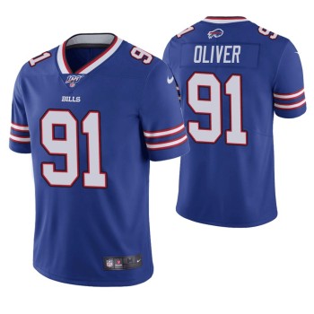 Men's Buffalo Bills #91 Ed Oliver Blue 2019 100th Season Vapor Untouchable Limited Stitched NFL Jersey Men's Buffalo Bills #91 Ed Oliver Blue 2019 100th Season Vapor Untouchable Limited Stitched NFL Jersey