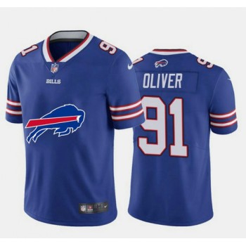 Men's Buffalo Bills #91 Ed Oliver Blue 2020 Team Big Logo Limited Stitched Jersey Men's Buffalo Bills #91 Ed Oliver Blue 2020 Team Big Logo Limited Stitched Jersey