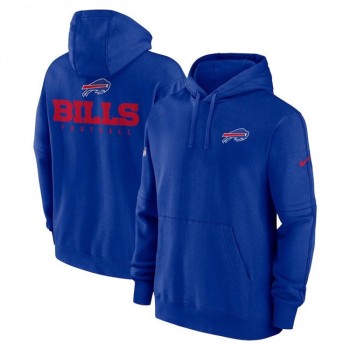 Men's Buffalo Bills Blue Sideline Club Fleece Pullover Hoodie Men's Buffalo Bills Blue Sideline Club Fleece Pullover Hoodie