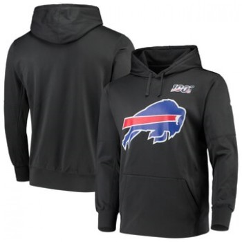Men's Buffalo Bills Charcoal 100th Season Primary Logo Circuit Performance NFL Pullover Hoodie Men's Buffalo Bills Charcoal 100th Season Primary Logo Circuit Performance NFL Pullover Hoodie