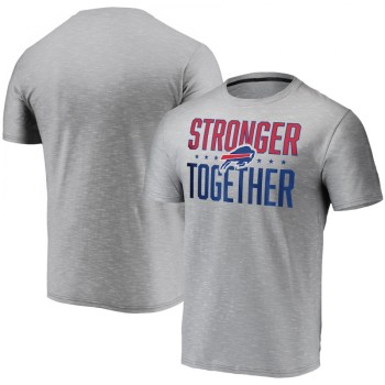 Men's Buffalo Bills Grey Charcoal Stronger Together T-Shirt Men's Buffalo Bills Grey Charcoal Stronger Together T-Shirt