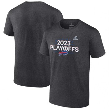 Men's Buffalo Bills Heather Charcoal 2023 NFL Playoffs T-Shirt Men's Buffalo Bills Heather Charcoal 2023 NFL Playoffs T-Shirt