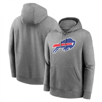 Men's Buffalo Bills Heather Gray Primary Logo Long Sleeve Hoodie T-Shirt Men's Buffalo Bills Heather Gray Primary Logo Long Sleeve Hoodie T-Shirt