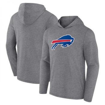 Men's Buffalo Bills Heather Gray Primary Logo Long Sleeve Hoodie T-Shirt Men's Buffalo Bills Heather Gray Primary Logo Long Sleeve Hoodie T-Shirt