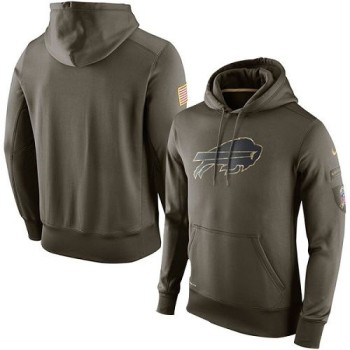 Men's Buffalo Bills Olive Salute To Service KO Performance Hoodie