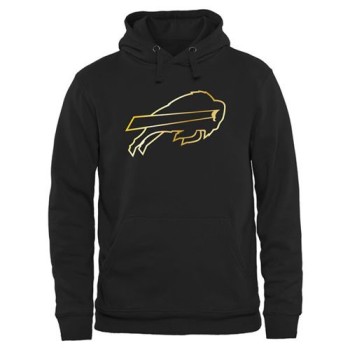 Men's Buffalo Bills Pro Line Black Gold Collection Pullover Hoodie Men's Buffalo Bills Pro Line Black Gold Collection Pullover Hoodie