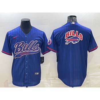Men's Buffalo Bills Royal Team Big Logo With Patch Cool Base Stitched Baseball Jersey Men's Buffalo Bills Royal Team Big Logo With Patch Cool Base Stitched Baseball Jersey