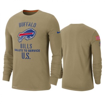 Men's Buffalo Bills Tan 2019 Salute to Service Sideline Performance Long Sleeve Shirt Men's Buffalo Bills Tan 2019 Salute to Service Sideline Performance Long Sleeve Shirt