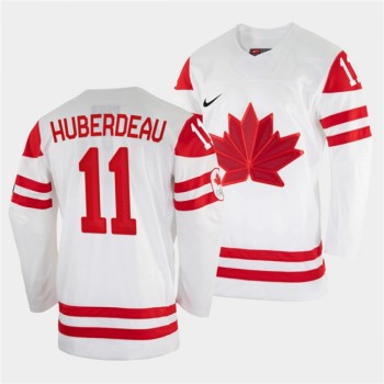 Men's Canada Hockey #11 Jonathan Huberdeau 2022 Beijing Winter Olympic White Stitched Jersey Men's Canada Hockey #11 Jonathan Huberdeau 2022 Beijing Winter Olympic White Stitched Jersey
