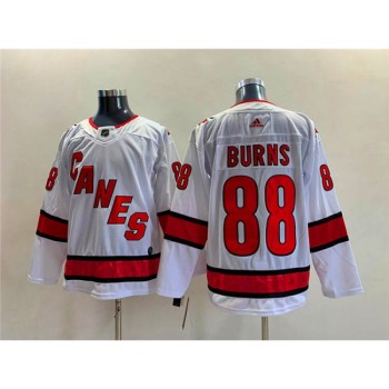 Men's Carolina Hurricanes #88 Brent Burns White Stitched Jersey