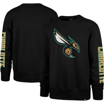 Men's Charlotte Hornets '47 Black 2022/23 City Edition Two-Peat Headline Pullover Sweatshirt Men's Charlotte Hornets '47 Black 2022/23 City Edition Two-Peat Headline Pullover Sweatshirt