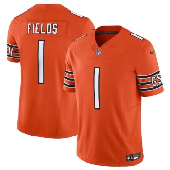 Men's Chicago Bears #1 Justin Fields Orange 2023 F.U.S.E. Vapor Untouchable Limited Stitched Football Jersey Men's Chicago Bears #1 Justin Fields Orange 2023 F.U.S.E. Vapor Untouchable Limited Stitched Football Jersey