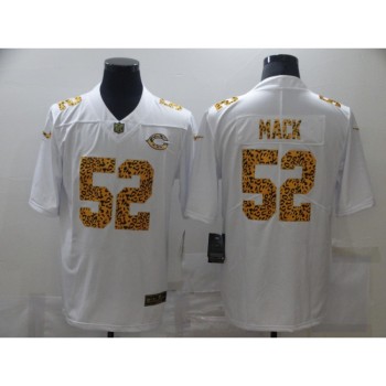 Men's Chicago Bears #52 Khalil Mack 2020 White Leopard Print Fashion Limited Stitched Jersey