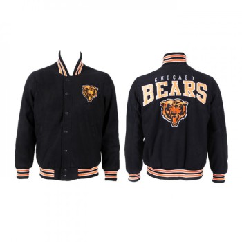 Men's Chicago Bears Black Stitched Jacket Men's Chicago Bears Black Stitched Jacket