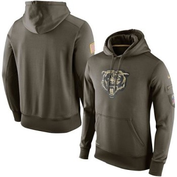 Men's Chicago Bears Olive Salute To Service KO Performance Hoodie