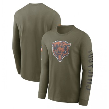 Men's Chicago Bears Olive 2022 Salute to Service Long Sleeve T-Shirt