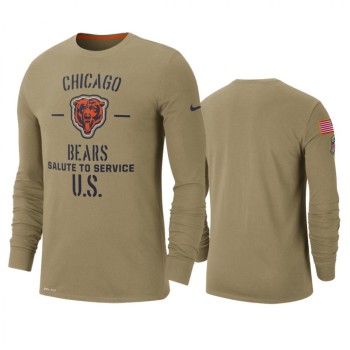 Men's Chicago Bears Tan 2019 Salute to Service Sideline Performance Long Sleeve Shirt Men's Chicago Bears Tan 2019 Salute to Service Sideline Performance Long Sleeve Shirt