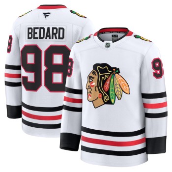 Men's Chicago Blackhawks #98 Connor Bedard White Stitched Hockey Jersey