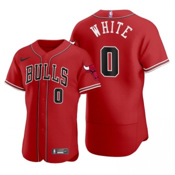Men's Chicago Bulls #0 Coby White 2020 Red NBA X MLB Crossover Edition Stitched Jersey Men's Chicago Bulls #0 Coby White 2020 Red NBA X MLB Crossover Edition Stitched Jersey