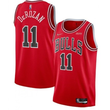 Men's Chicago Bulls #11 DeMar DeRozan 75th Anniversary Red Swingman Stitched Basketball Jersey Men's Chicago Bulls #11 DeMar DeRozan 75th Anniversary Red Swingman Stitched Basketball Jersey