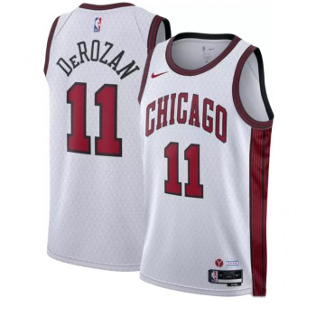 Men's Chicago Bulls #11 DeMar DeRozan White 2022/23 City Edition Stitched Basketball Jersey Men's Chicago Bulls #11 DeMar DeRozan White 2022/23 City Edition Stitched Basketball Jersey