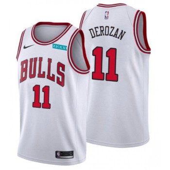 Men's Chicago Bulls #11 DeMar DeRozan White Swingman Stitched Basketball Jersey Men's Chicago Bulls #11 DeMar DeRozan White Swingman Stitched Basketball Jersey