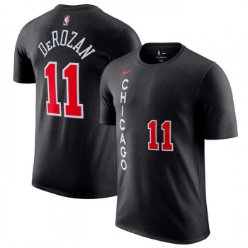 Men's Chicago Bulls #11 Demar Derozan Black 2023/24 City Edition Name & Number T-Shirt Men's Chicago Bulls #11 Demar Derozan Black 2023/24 City Edition Name & Number T-Shirt
