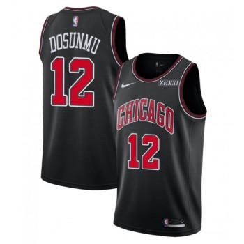 Men's Chicago Bulls #12 Ayo Dosunmu Black Stitched Basketball Jersey Men's Chicago Bulls #12 Ayo Dosunmu Black Stitched Basketball Jersey