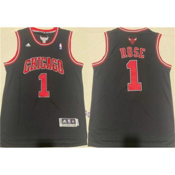Men's Chicago Bulls #1 Derrick Rose Black Stitched Basketball Jersey Men's Chicago Bulls #1 Derrick Rose Black Stitched Basketball Jersey