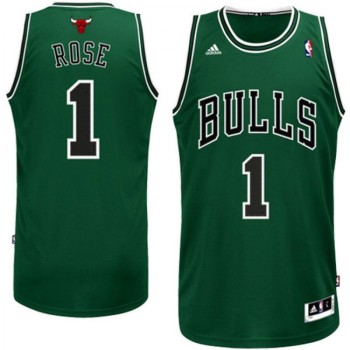 Men's Chicago Bulls #1 Derrick Rose Green Stitched Basketball Jersey Men's Chicago Bulls #1 Derrick Rose Green Stitched Basketball Jersey
