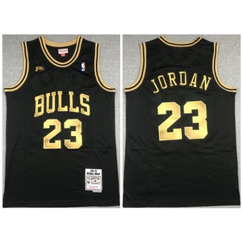 Men's Chicago Bulls #23 Michael Jordan 1997-98 Black Golden Throwback Stitched Jersey Men's Chicago Bulls #23 Michael Jordan 1997-98 Black Golden Throwback Stitched Jersey