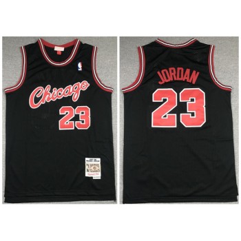 Men's Chicago Bulls #23 Michael Jordan 1997-98 Black Throwback Stitched Jersey Men's Chicago Bulls #23 Michael Jordan 1997-98 Black Throwback Stitched Jersey