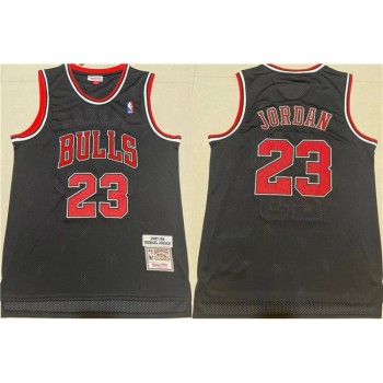 Men's Chicago Bulls #23 Michael Jordan 1997-98 Black Throwback Stitched Jersey Men's Chicago Bulls #23 Michael Jordan 1997-98 Black Throwback Stitched Jersey