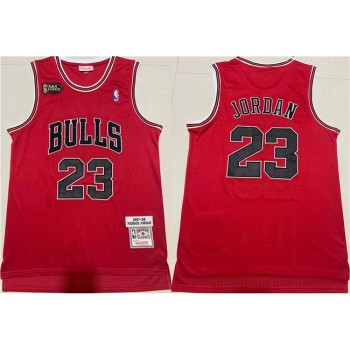 Men's Chicago Bulls #23 Michael Jordan 1997-98 Red Throwback Stitched Jersey Men's Chicago Bulls #23 Michael Jordan 1997-98 Red Throwback Stitched Jersey