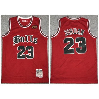 Men's Chicago Bulls #23 Michael Jordan 1997-98 Red Throwback Stitched Jersey Men's Chicago Bulls #23 Michael Jordan 1997-98 Red Throwback Stitched Jersey