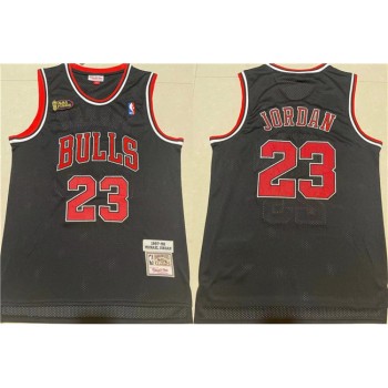 Men's Chicago Bulls #23 Michael Jordan Black 1997-98 Throwback Stitched Jersey Men's Chicago Bulls #23 Michael Jordan Black 1997-98 Throwback Stitched Jersey