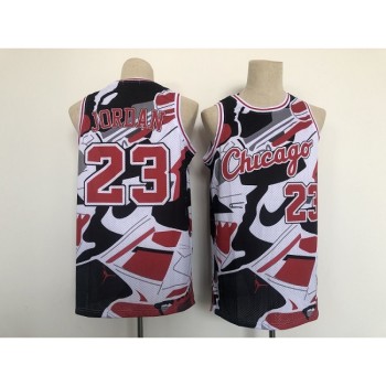 Men's Chicago Bulls #23 Michael Jordan Black/Red/White Throwback Stitched Jersey Men's Chicago Bulls #23 Michael Jordan Black/Red/White Throwback Stitched Jersey