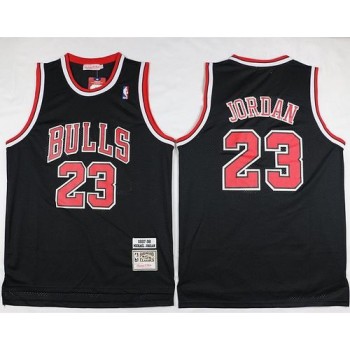Men's Chicago Bulls #23 Michael Jordan Black Throwback Stitched NBA Jersey Men's Chicago Bulls #23 Michael Jordan Black Throwback Stitched NBA Jersey