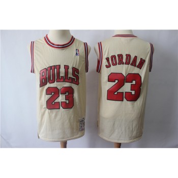 Men's Chicago Bulls #23 Michael Jordan Cream Hardwood Classics Stitched Jersey Men's Chicago Bulls #23 Michael Jordan Cream Hardwood Classics Stitched Jersey