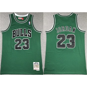 Men's Chicago Bulls #23 Michael Jordan Green 1997-98 Stitched Basketball Jersey Men's Chicago Bulls #23 Michael Jordan Green 1997-98 Stitched Basketball Jersey