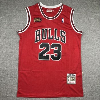 Men's Chicago Bulls #23 Michael Jordan Red 1997-98 Finals Throwback Stitched Jersey Men's Chicago Bulls #23 Michael Jordan Red 1997-98 Finals Throwback Stitched Jersey
