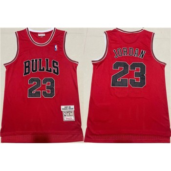 Men's Chicago Bulls #23 Michael Jordan Red 1997-98 Throwback Stitched Jersey Men's Chicago Bulls #23 Michael Jordan Red 1997-98 Throwback Stitched Jersey