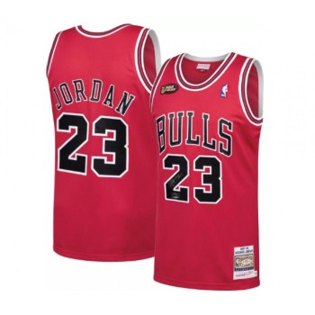 Men's Chicago Bulls #23 Michael Jordan Red 1997-98 Throwback Stitched Jersey Men's Chicago Bulls #23 Michael Jordan Red 1997-98 Throwback Stitched Jersey